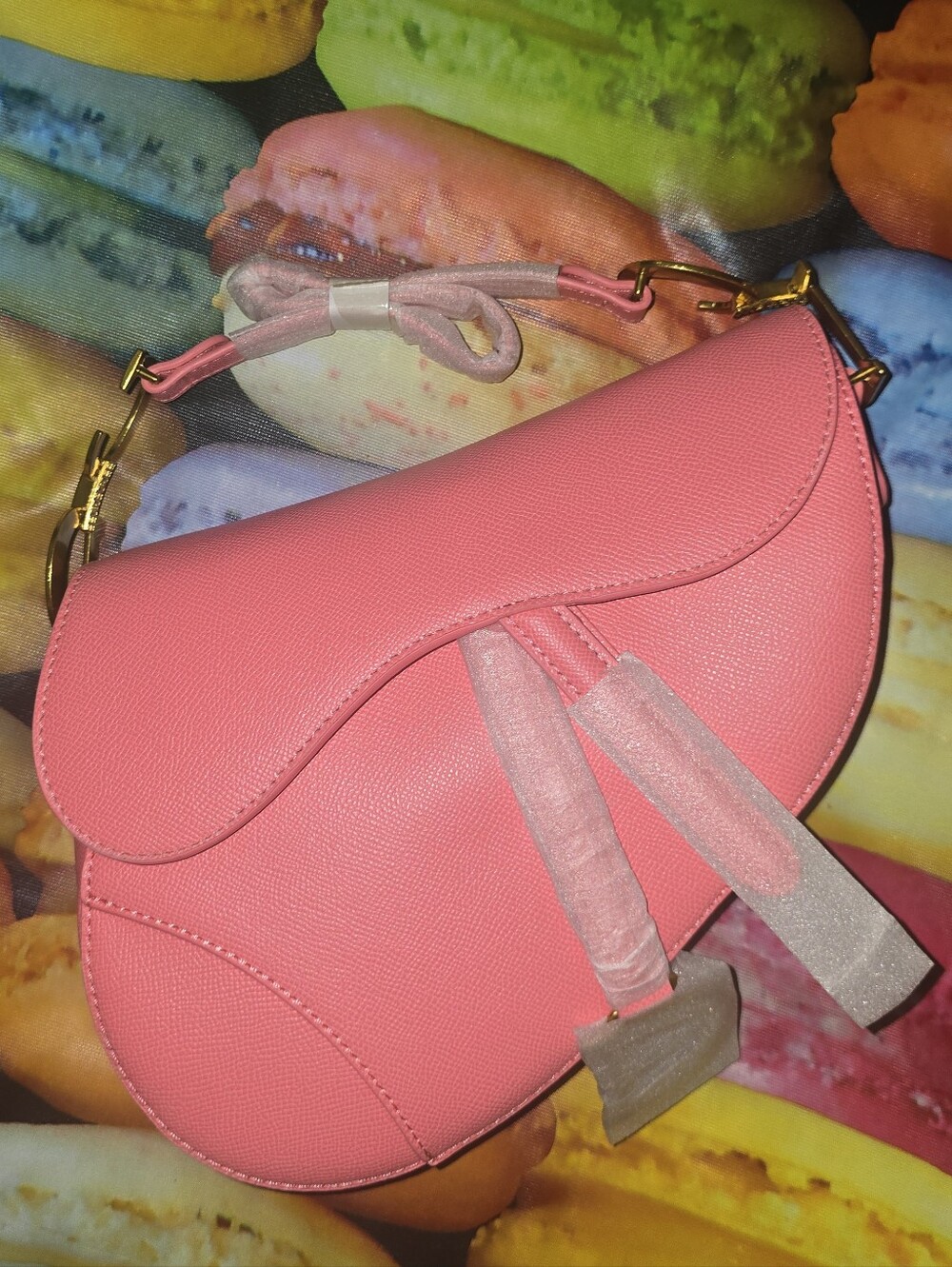 Super Rare Grained Calf Saddle Up Crossbody In Caviar Salmon
